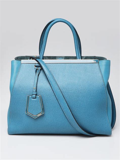 Fendi Light Blue Leather Medium 2jours Tote.. 